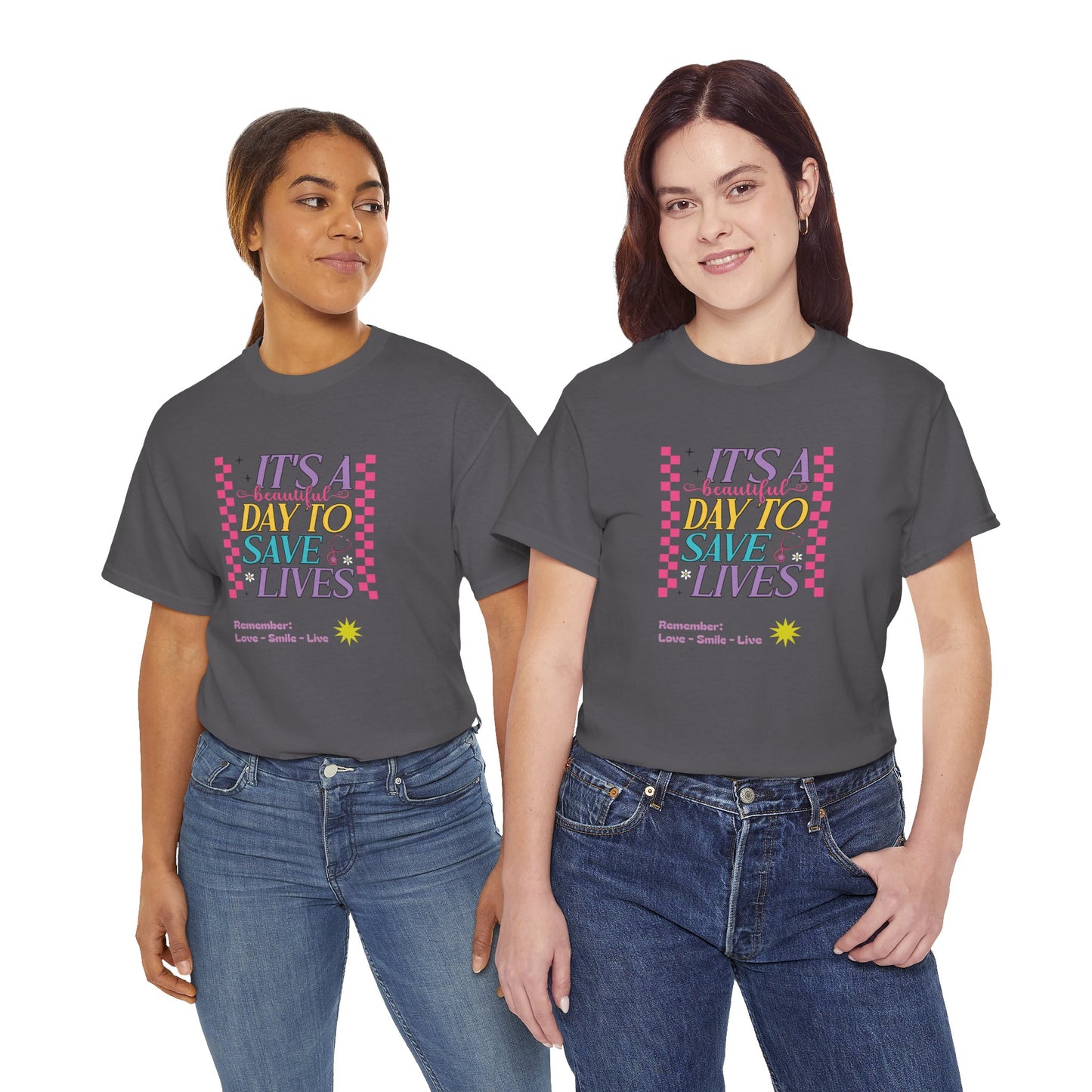 Stylish Reminder Tee: It's A Day To Save Lives, Unisex Heavy Cotton Tee for Awareness, Casual Wear, Gift for Friends, Unique Statement [...]