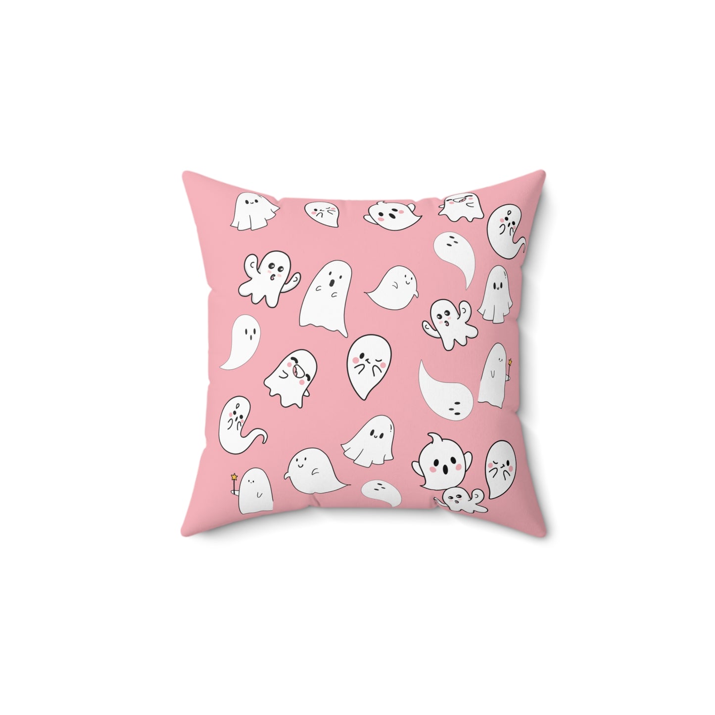 Cute Ghosts Spun Polyester Pillow, Halloween Decoration, Cozy Home Decor, Gift for Kids, Throw Pillow for Spooky Vibes