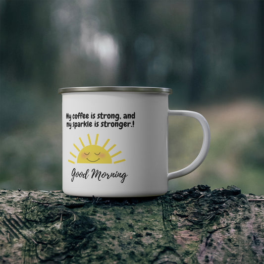 Good Morning Enamel Camping Mug - Cheerful Coffee Campware, Unique Gift for Outdoorsy Friends, Summer Picnics, Inspirational [...]