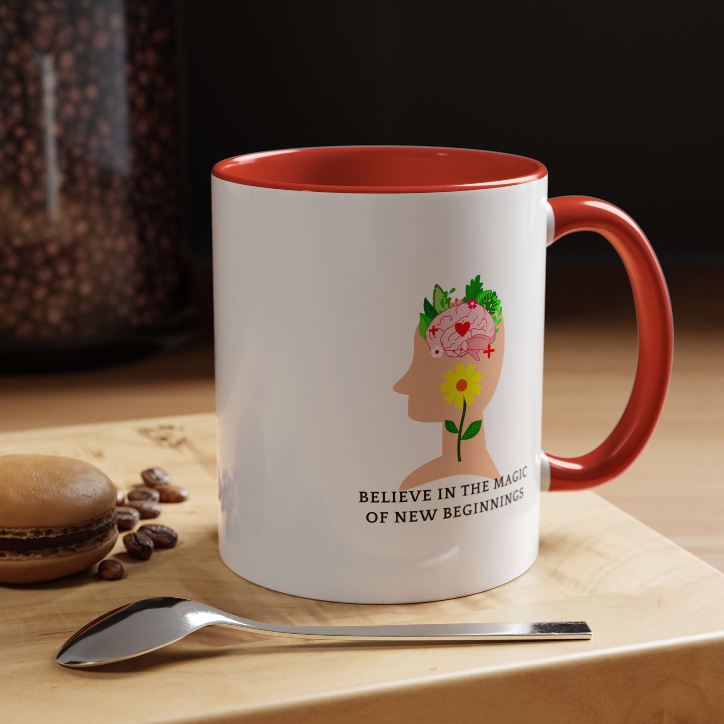 Inspirational Accent Coffee Mug - Believe in the Magic of New Beginnings, Motivational Cup, Gift for Dreamers, Housewarming Mug, [...]